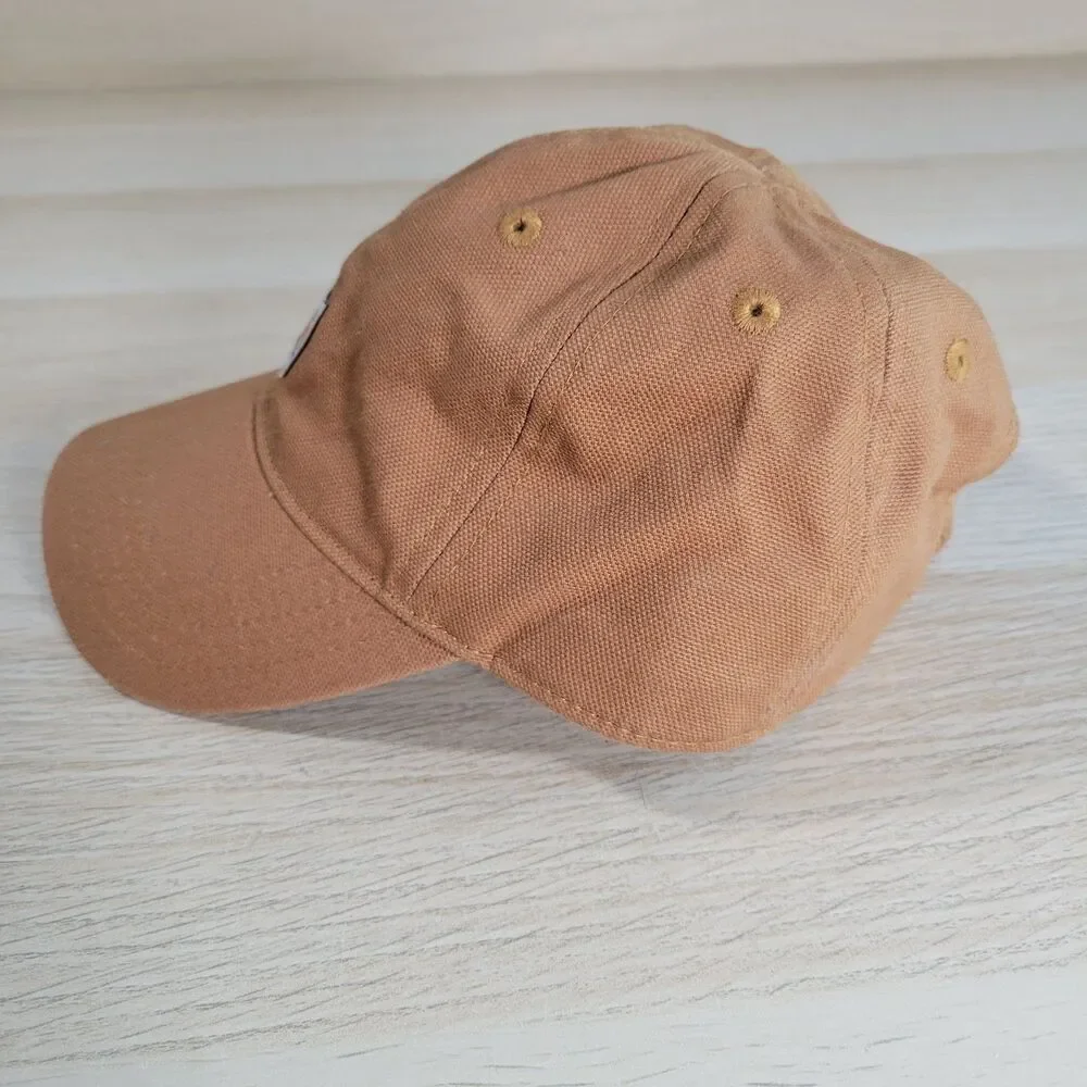 Carhartt Youth Baseball Hat Ball 5 Panel Cap Tan 100% Cotton Canvas Child Size
